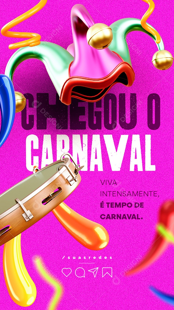 Story Chegou O Carnaval Viva Intensamente É Tempo De Carnaval Social Media PSD Editável