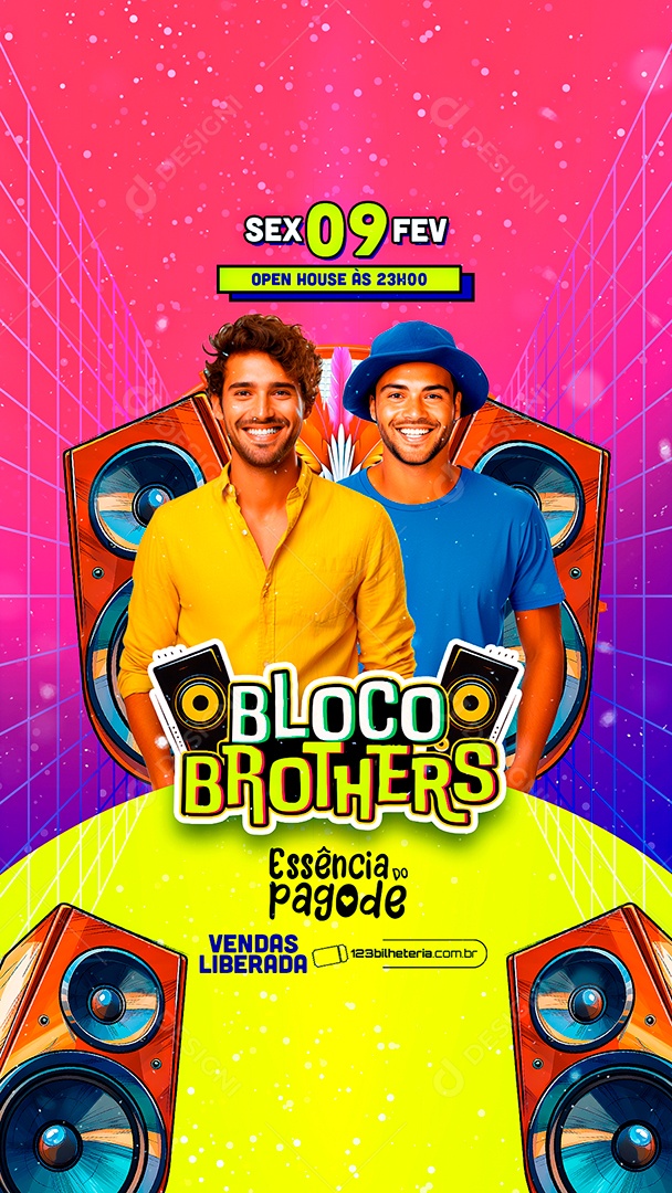 Story Flyer Carnaval Bloco Brothers Essência Do Pagode Social Media PSD Editável