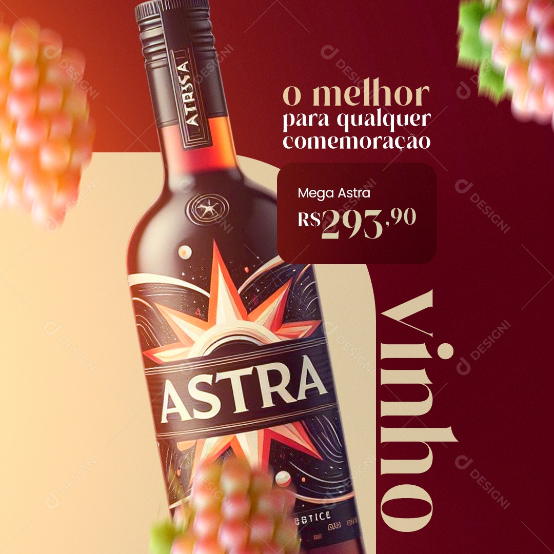 Adega Casa de Vinho O melhor para qualquer comemoração Social Media PSD Editável