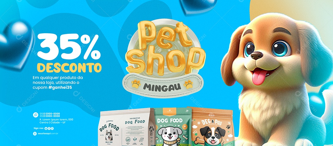 Pet Shop Porridge Banner 35% Discount Social Media PSD Editable