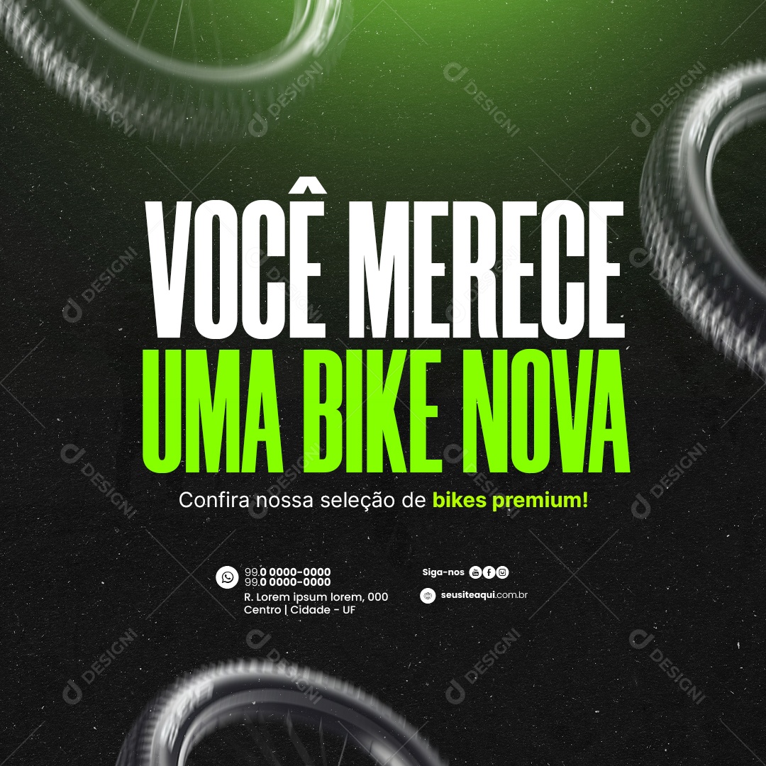 Bicicletaria Você merece uma bike nova Social Media PSD Editável