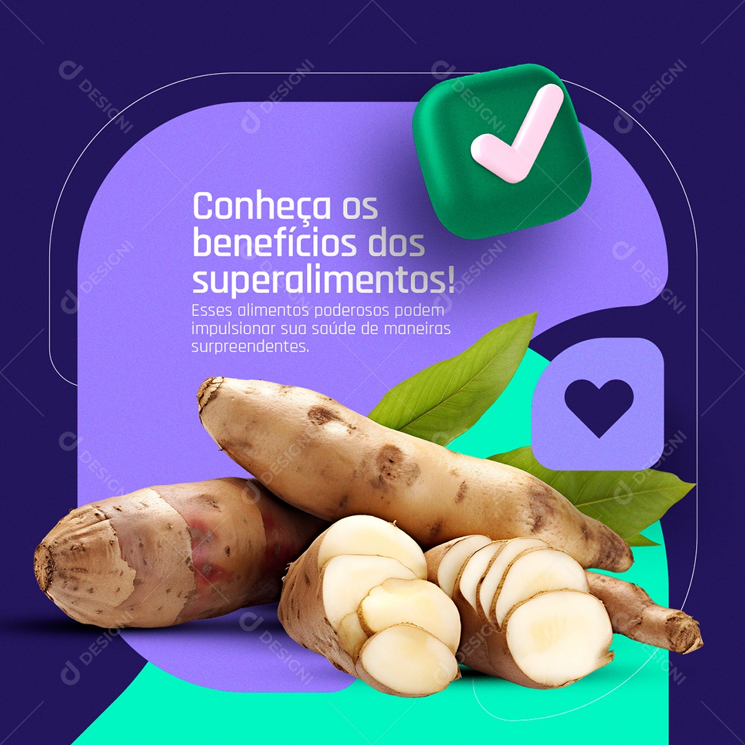 Nutricionista Conheça os benefícios dos superalimentos Social Media PSD Editável