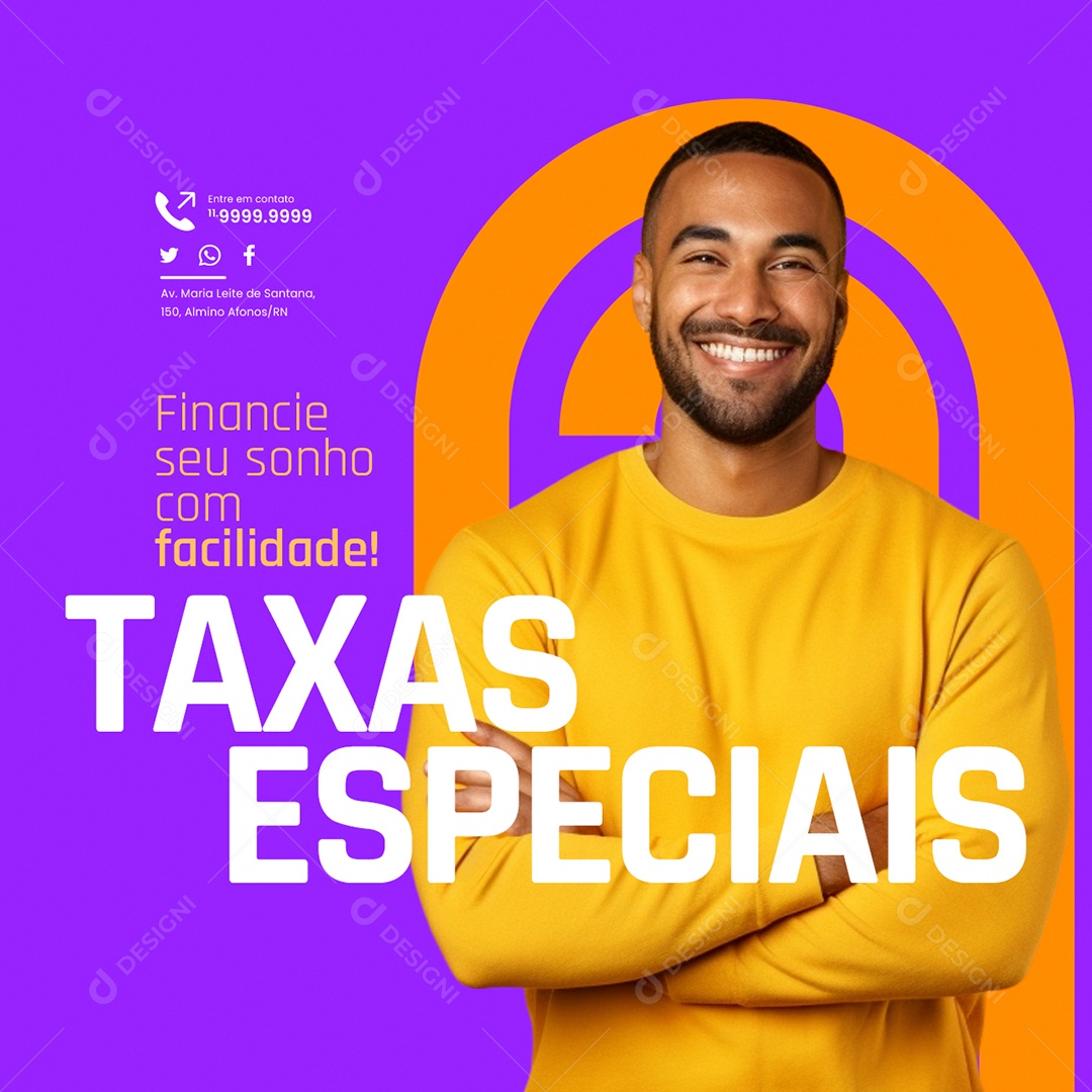 Financiamento Financie seu sonho com facilidade Taxas Especiais Social Media PSD Editável