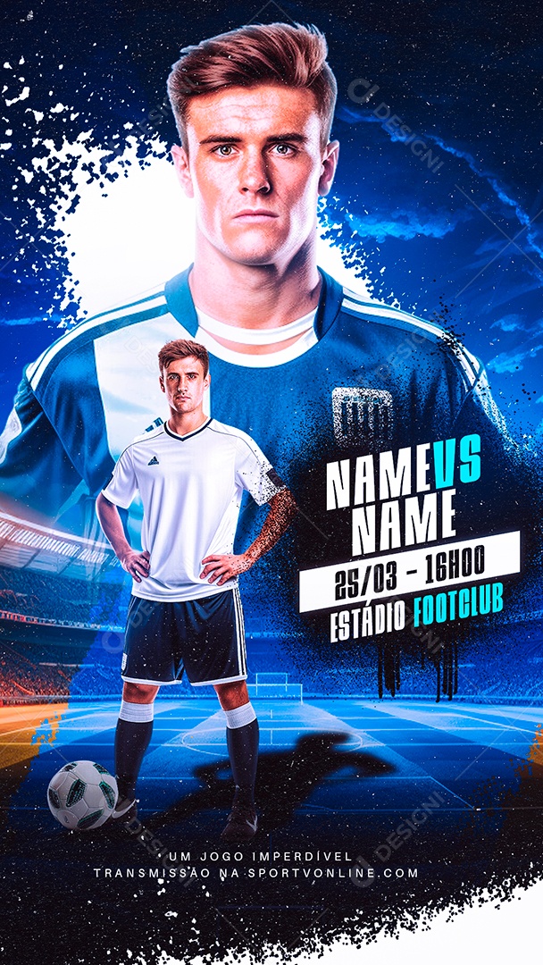 Story Football Name VS Name Stadium Foot Club Social Media Editable PSD