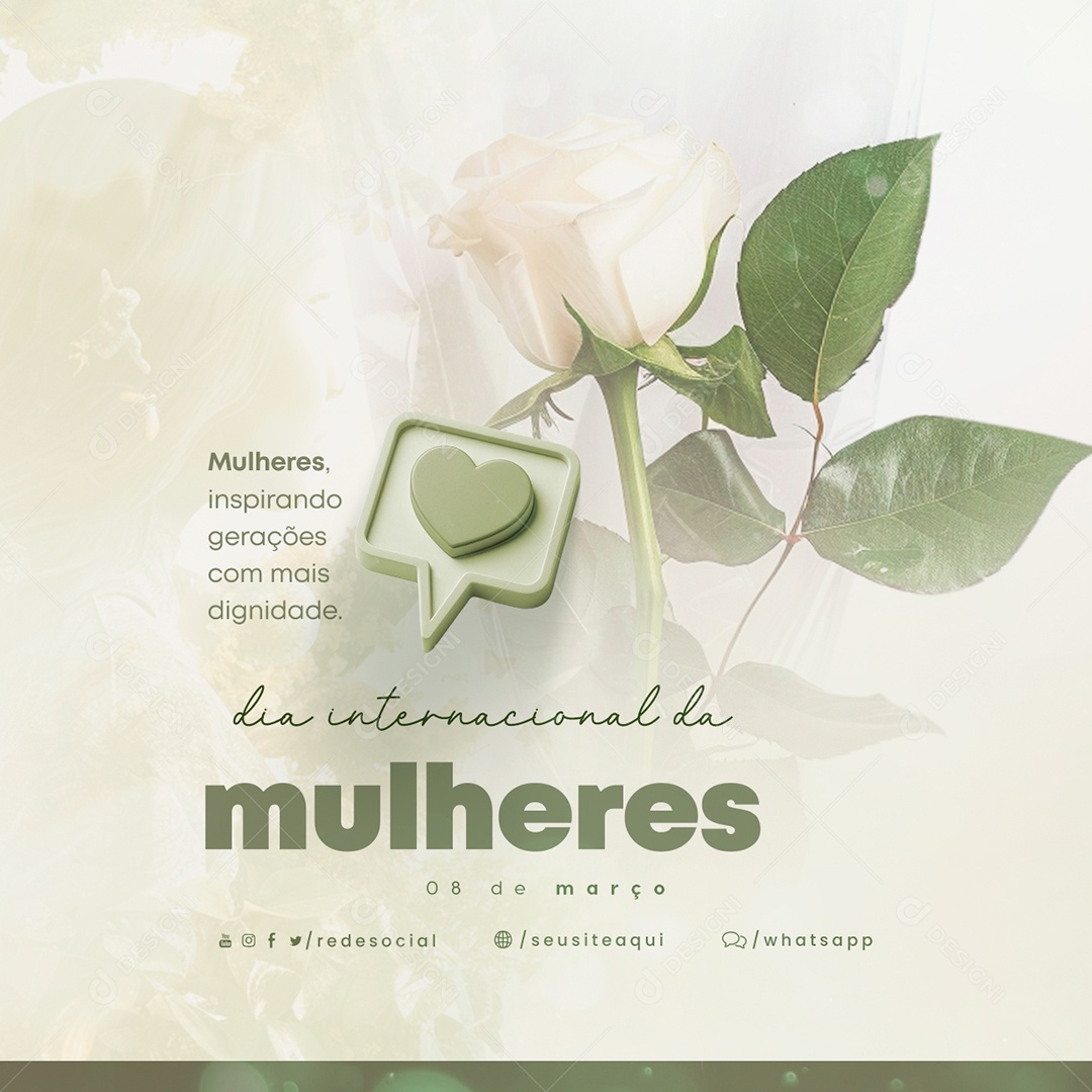 Dia Internacional das Mulheres 08 De Março Inspirando gerações Social Media PSD Editável