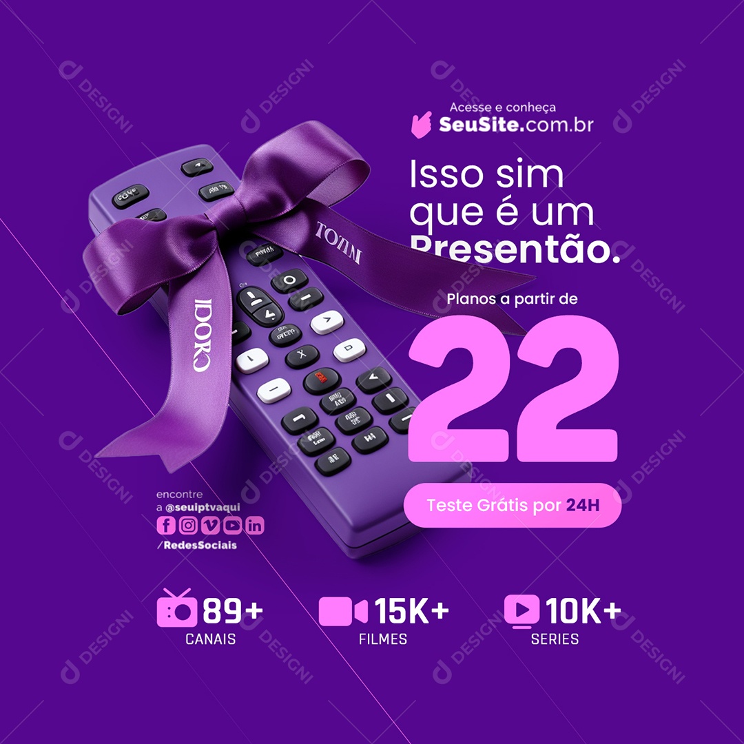 IPTV Isso sim que é um Presentão Planos Social Media PSD Editável