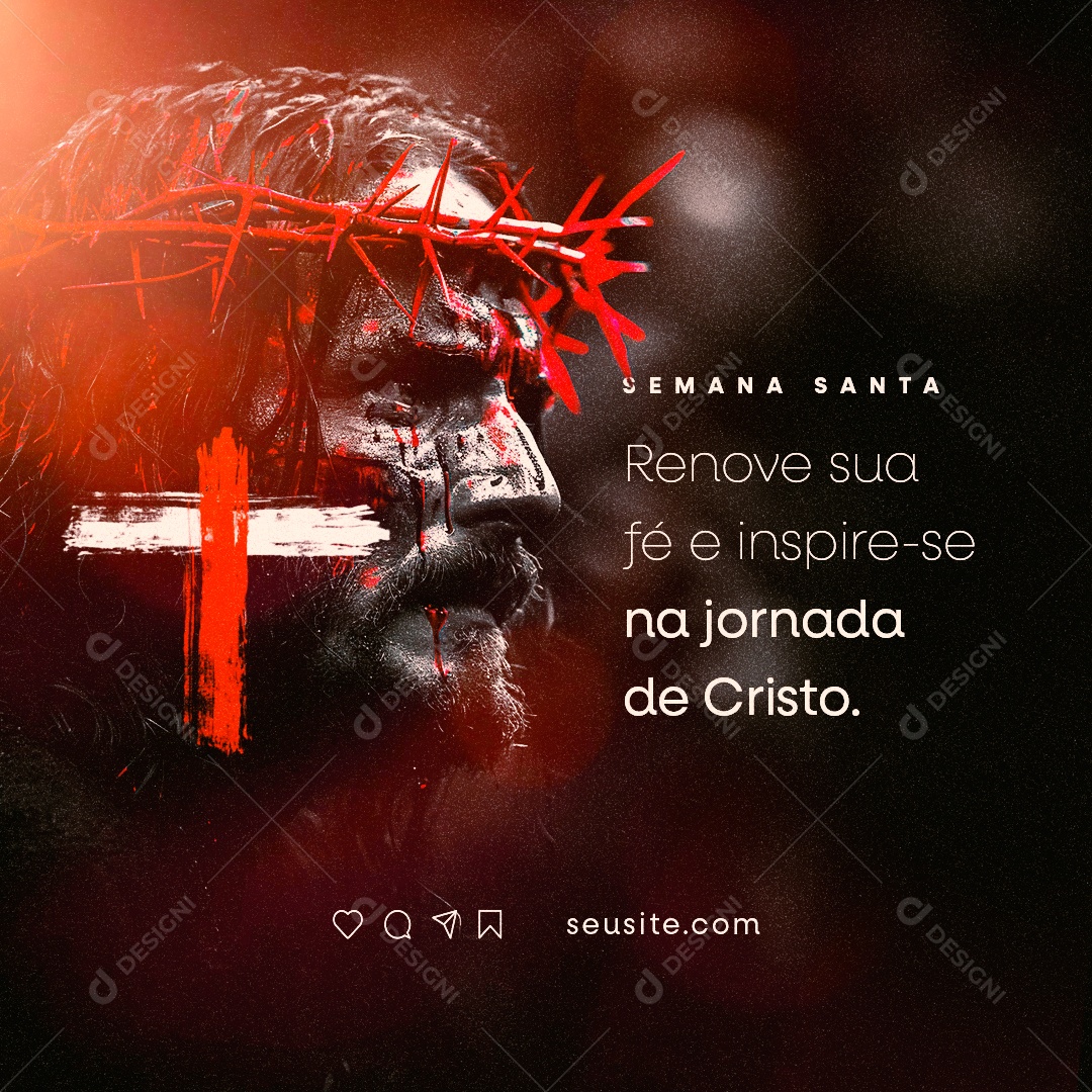 Semana Santa Renove sua fé e inspire se na jornada de Cristo Social Media PSD Editável