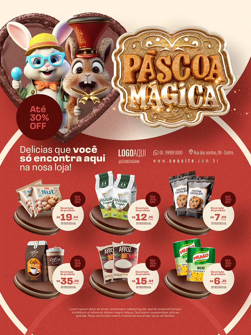 Motion Páscoa Magica Supermercado Encarte Delicias que Você so Encontra Aqui