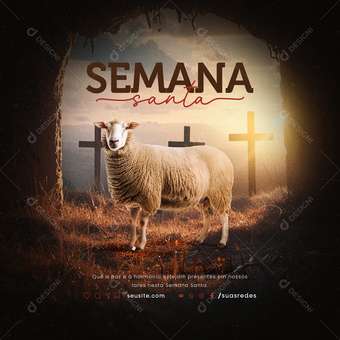 Holy Week May peace and harmony be present Social Media PSD Editable