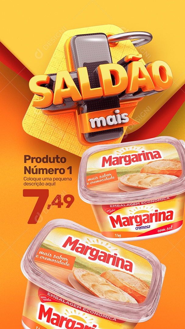 Story Saldão mais Supermercado Margarina Social Media PSD Editável