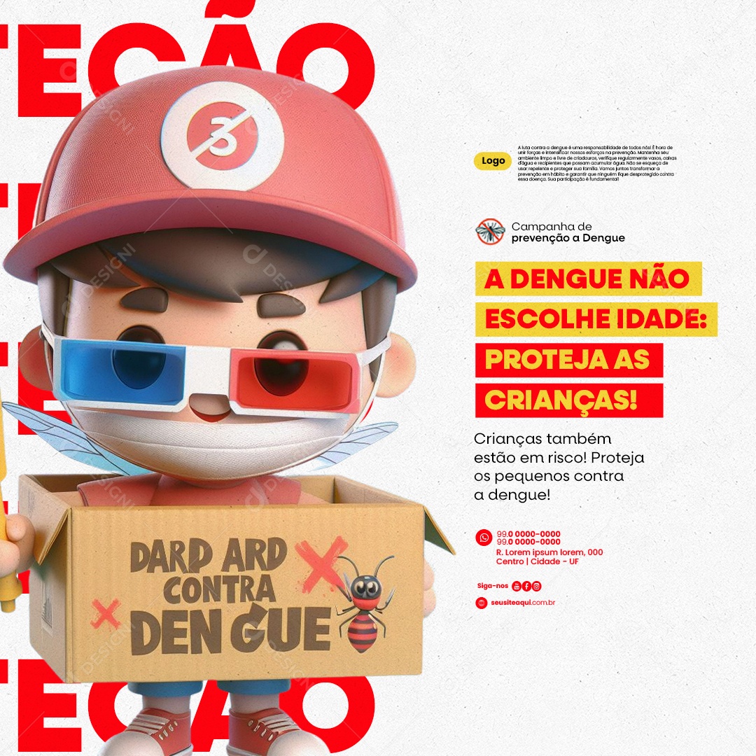 Campanha de prevenção a Dengue Social Media PSD Editável