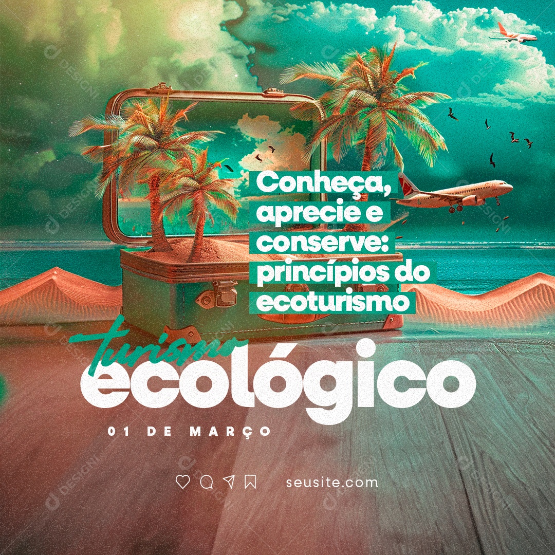 Dia do ecológico Turismo Social Media PSD Editável