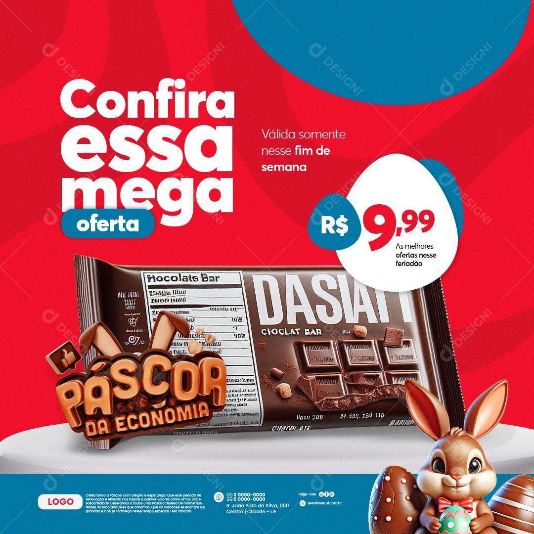 Supermercado Páscoa da Economia Confira essa mega oferta Social Media PSD Editável