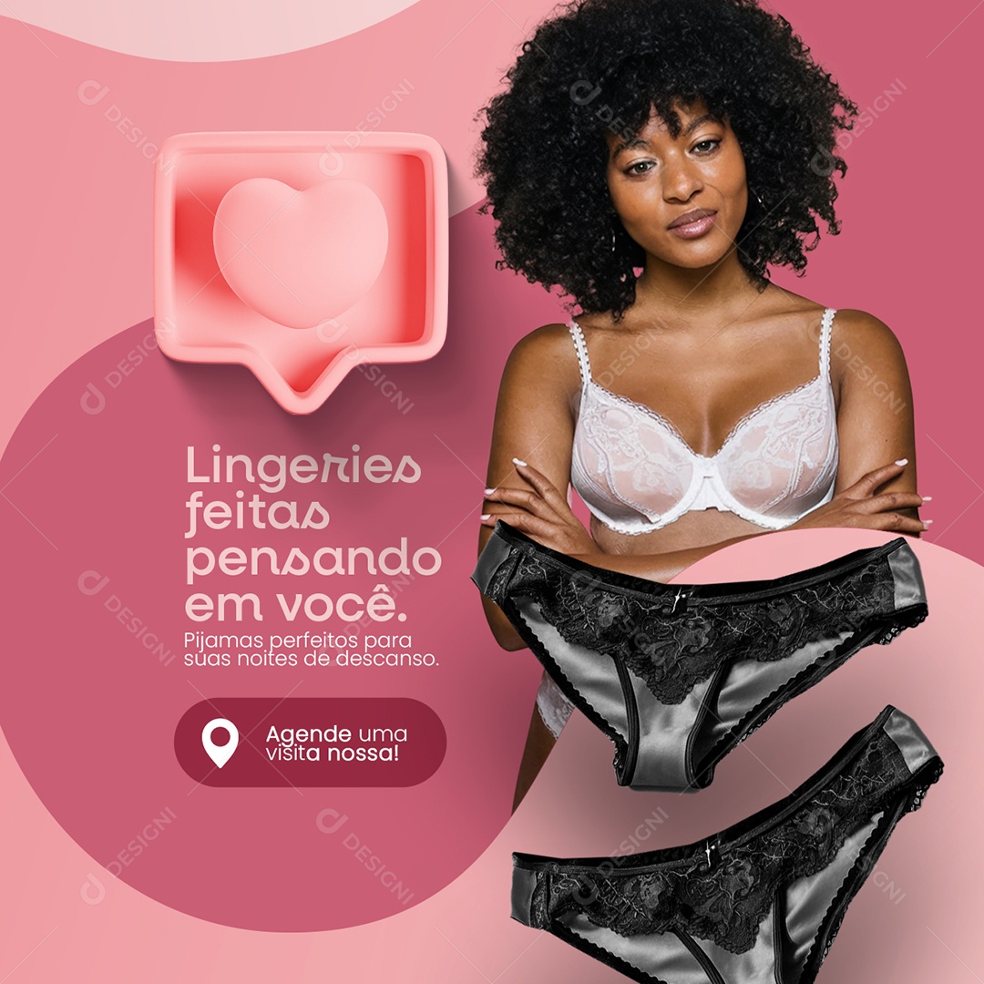 Lingeries feitas pensando em você Agende Social Media PSD Editável