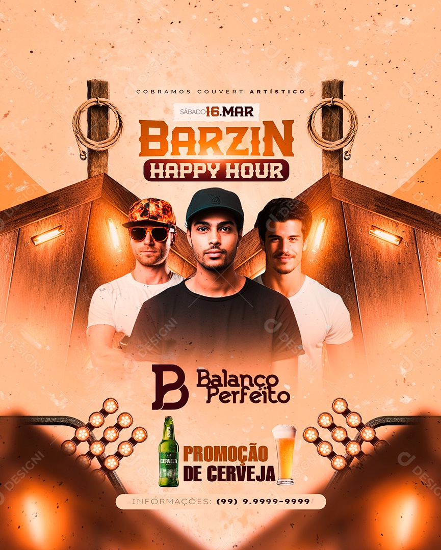 Flyer Barzin Happy Hour Balanço Perfeito Social Media PSD Editável