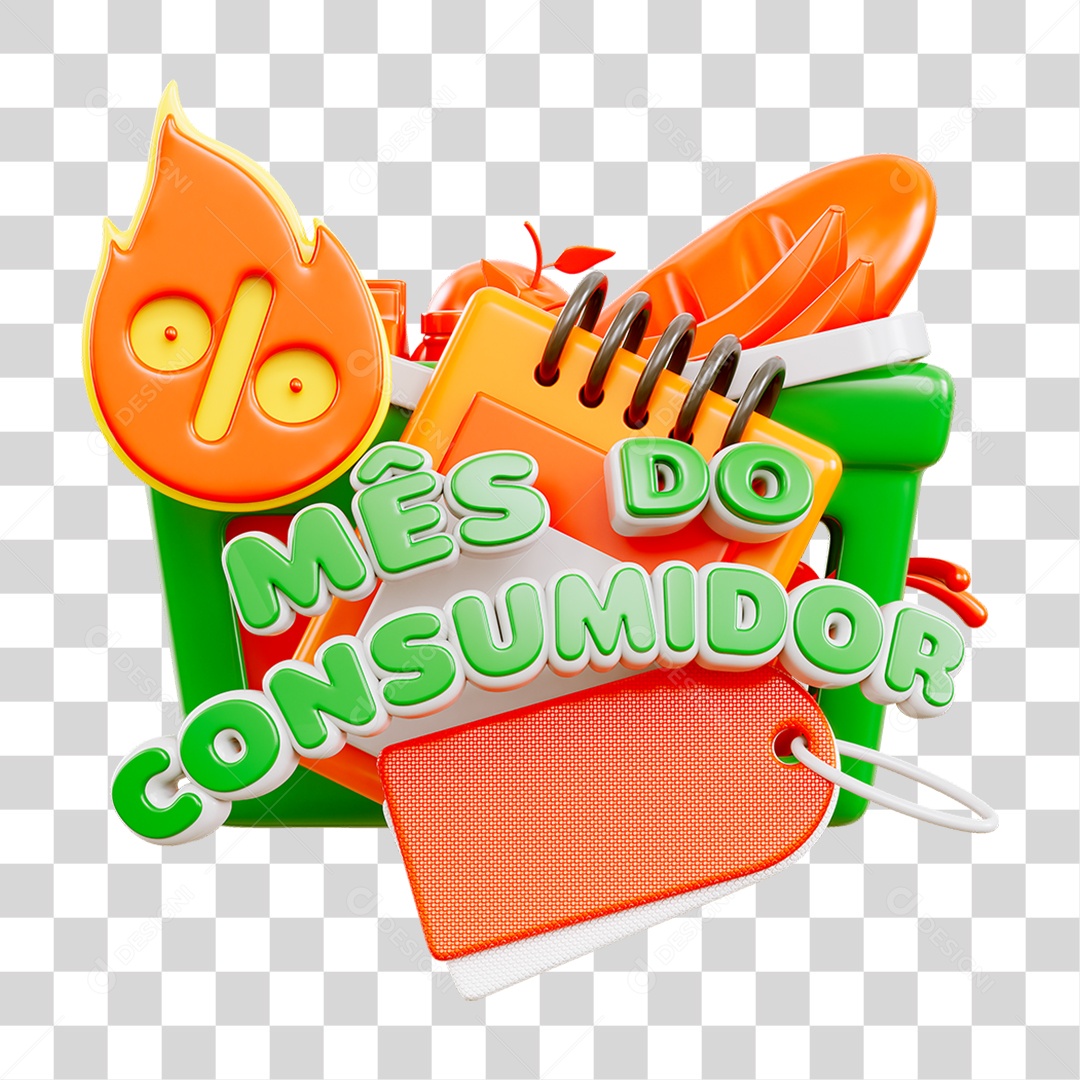 Selo 3D Mês do Consumidor PNG Transparente