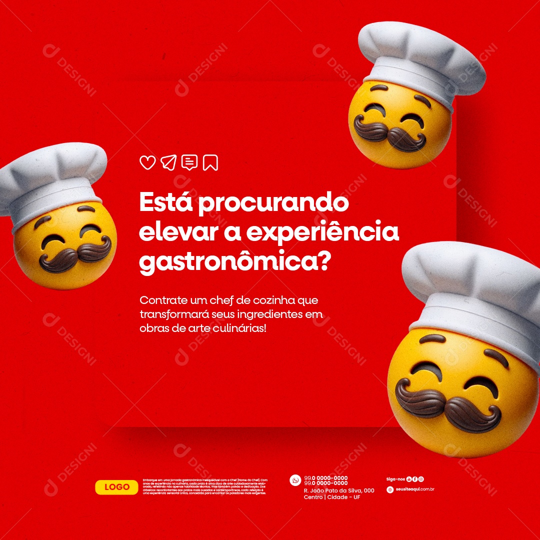 Gastronomia Está procurando Elevar a Experiência Gastronômica Social Media PSD Editável