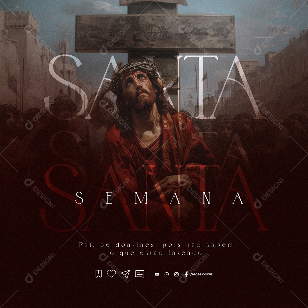 Holy Week Father Forgive them Editable Social Media PSD