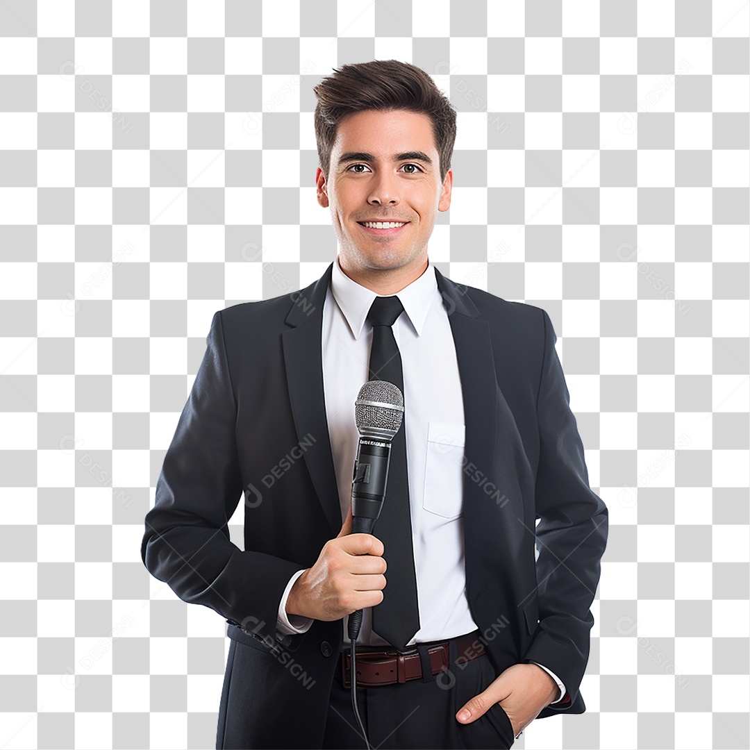 Homem Microfone Palestra PNG Transparente