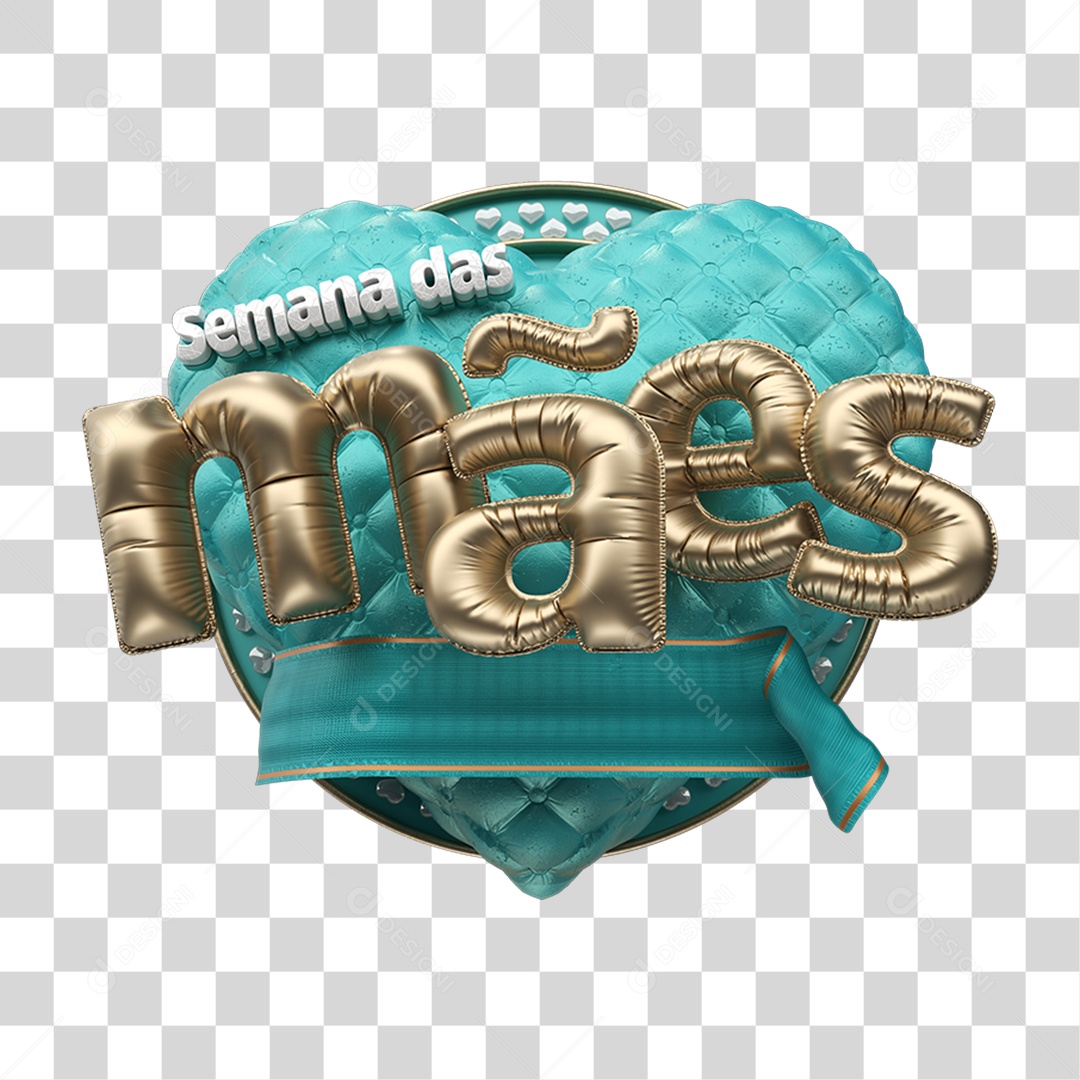 Selo 3D Semana das Mães PNG Transparente