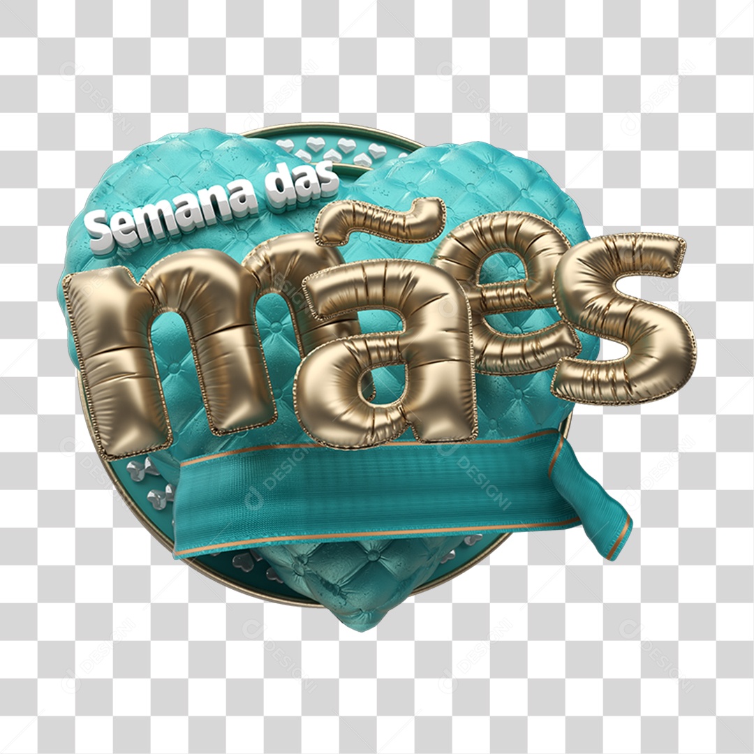 Selo 3D Semana das Mães PNG Transparente