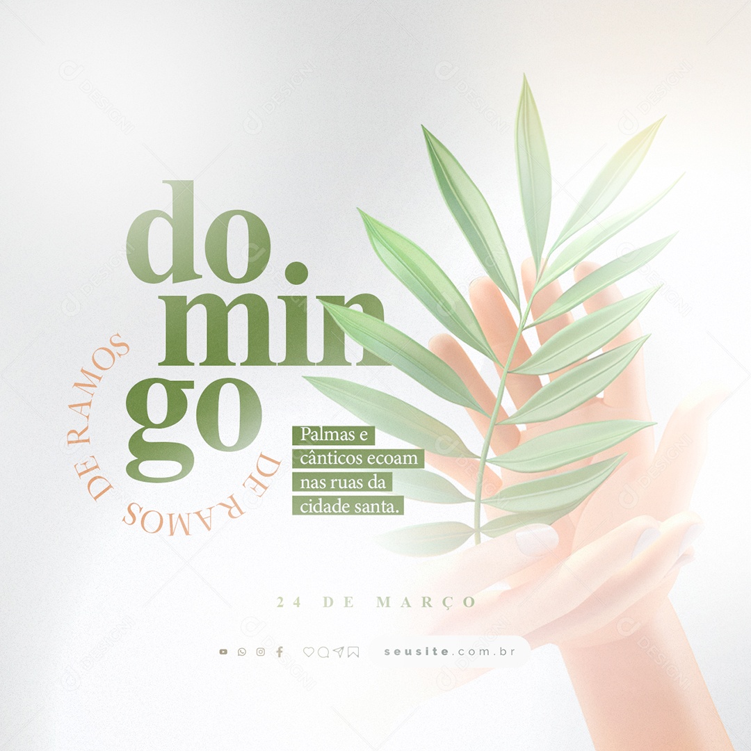 Palm Sunday, March 24th, Cheers and Songs | Ecoam Social Media PSD Editable