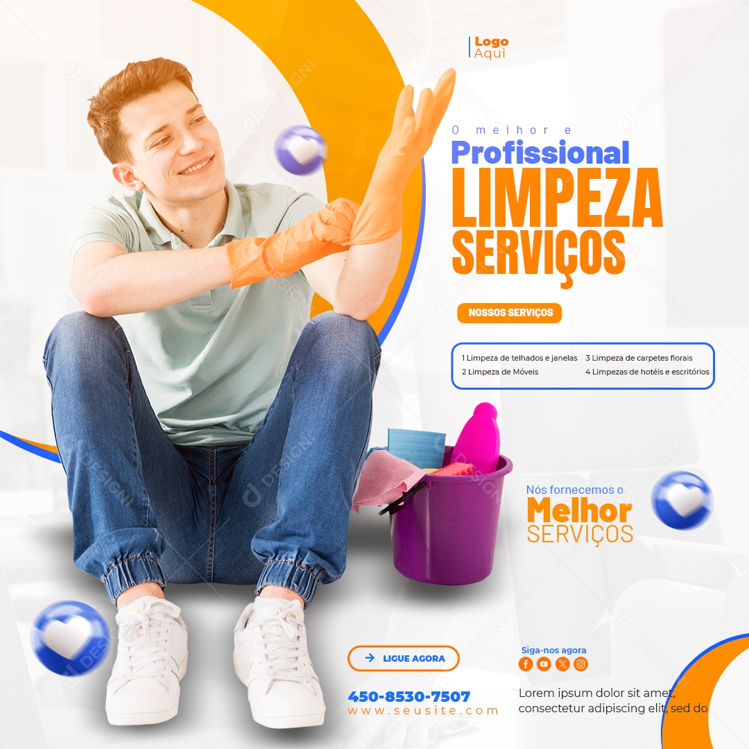 General Services The Best and Professional Cleaning Services Social Media Editable PSD