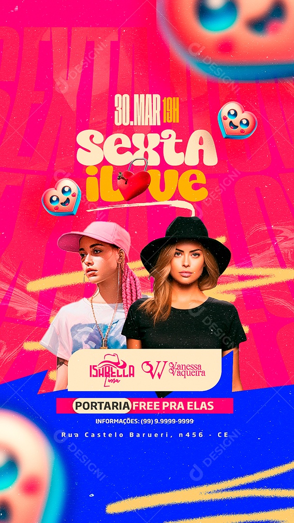 Story Flyer Sexta Ilove Isabella Lima Vanessa Vaqueira Social Media PSD Editável