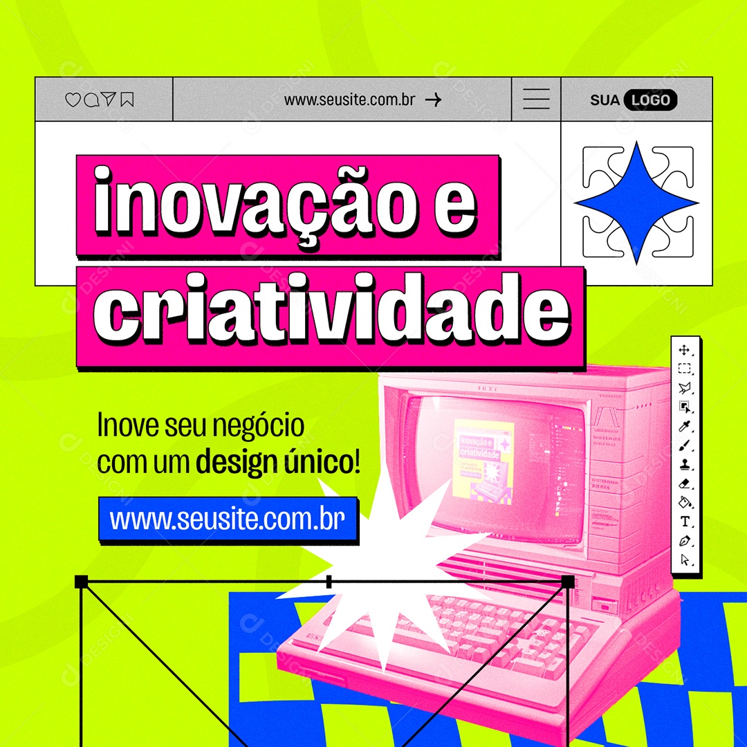 Designer Gráfico Inovação e Criatividade Inove seu Negócio Social Media PSD Editável