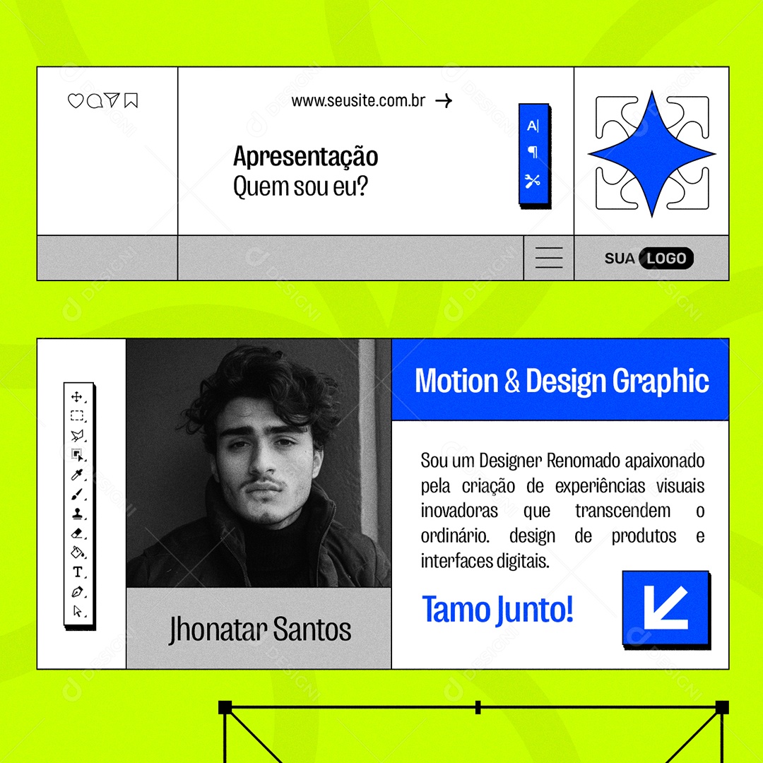 Designer Gráfico Apresentação Quem sou Eu Social Media PSD Editável