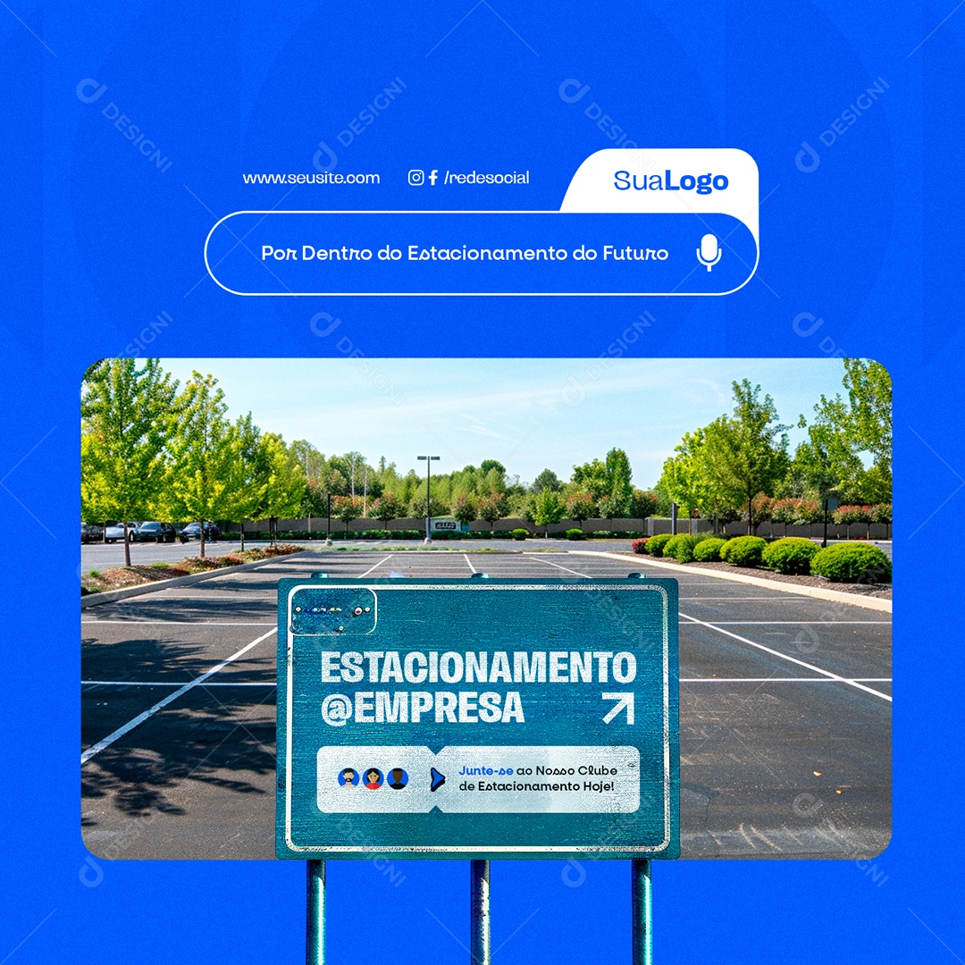 Estacionamento de Carros Por Dentro do Estacionamento do Futuro Social Media PSD Editável