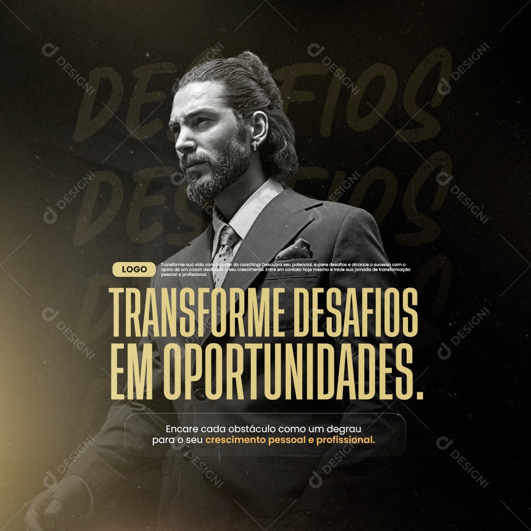 Coaching Transforme Desafios em Oportunidades Social Media PSD Editável