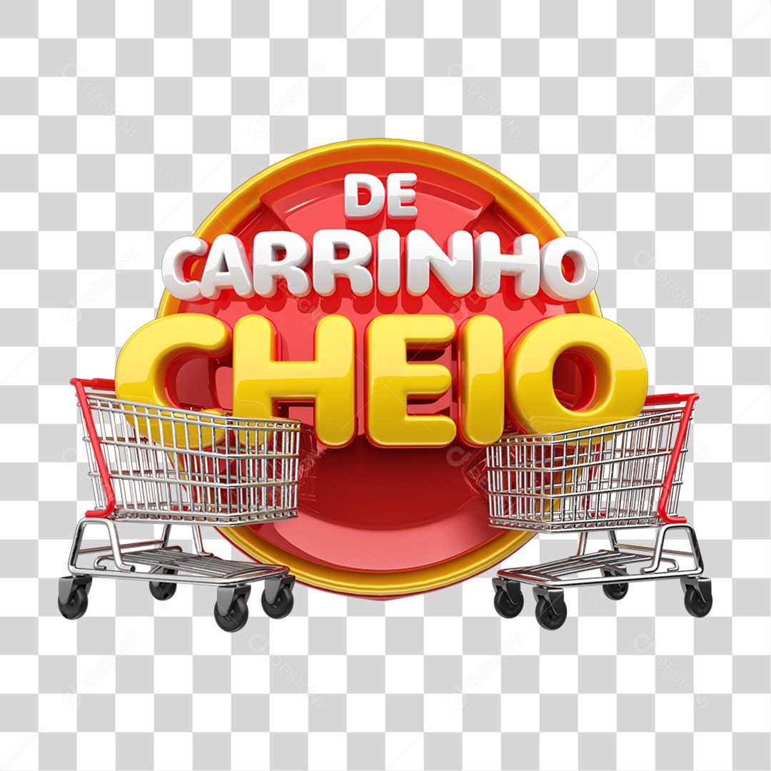 Selo 3D De Carrinho Cheio PNG Transparente