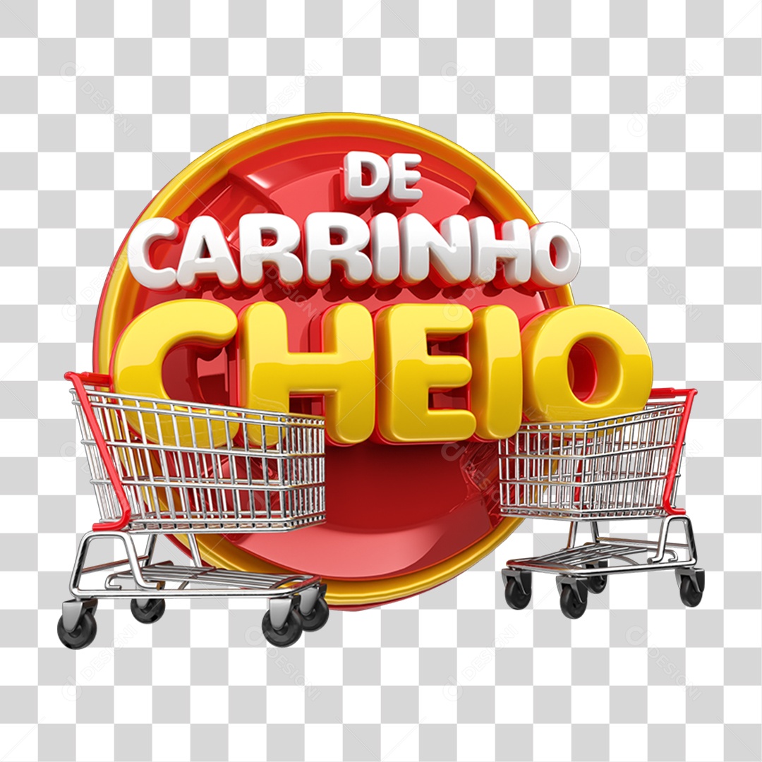 Selo 3D De Carrinho Cheio PNG Transparente