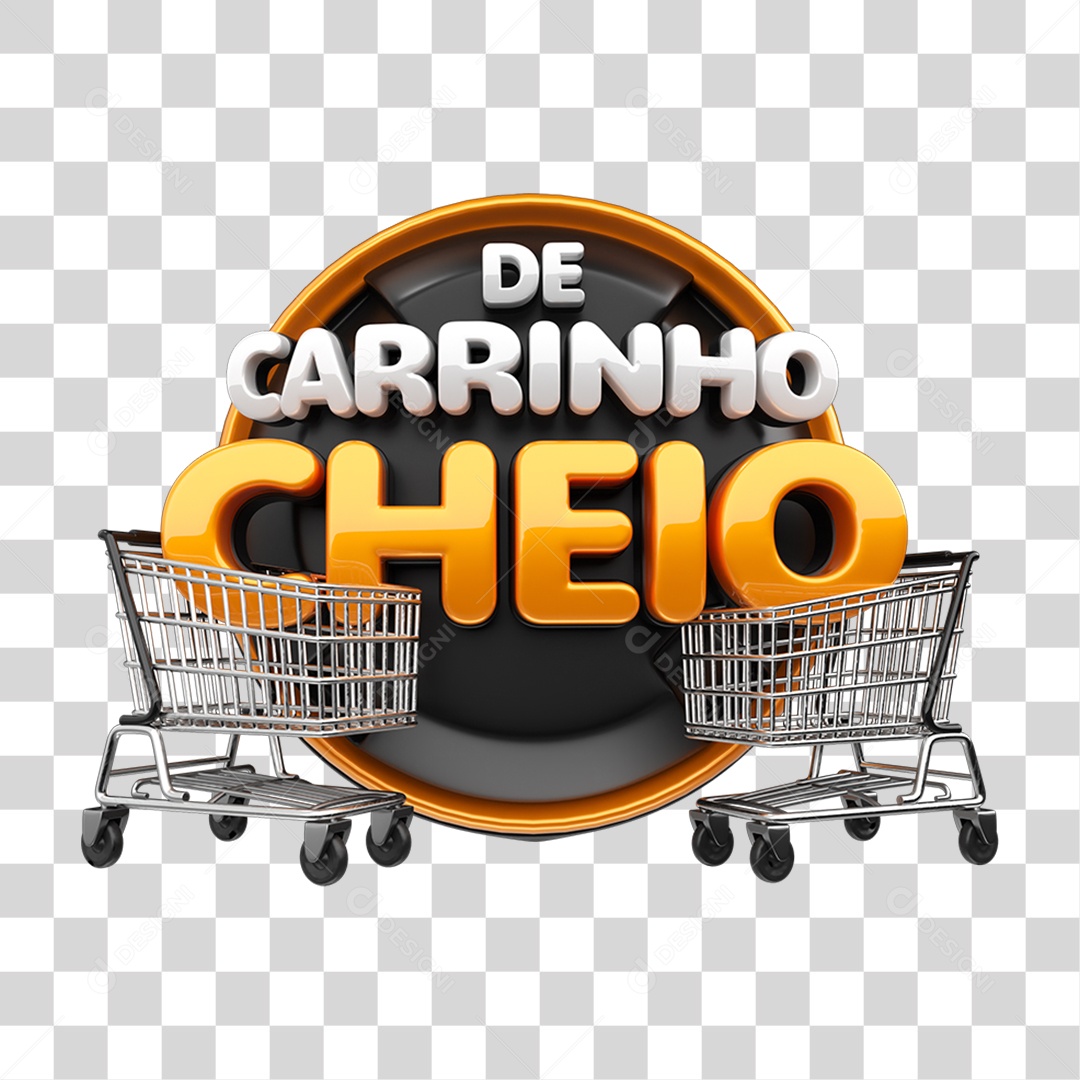 Selo 3D De Carrinho Cheio PNG Transparente