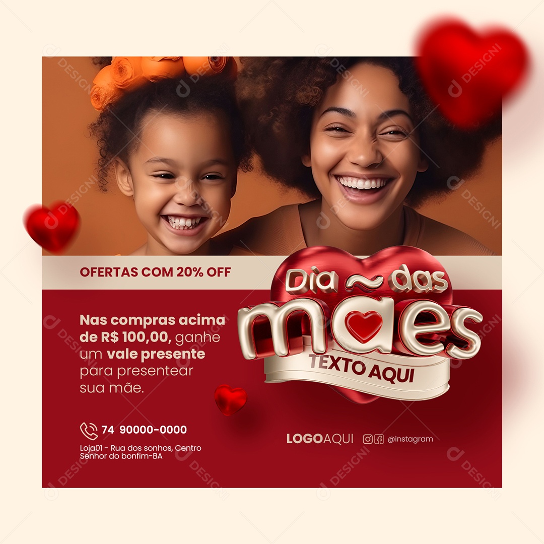 Dia das Mães Perfumaria Vale Presente para Presentear sua Mãe Social Media PSD Editável