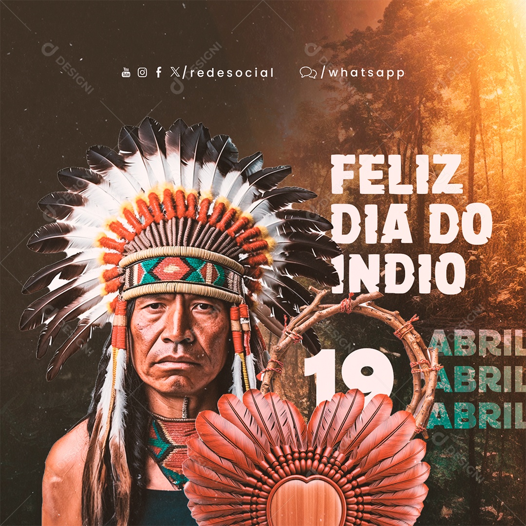 Happy Indian Day April 19th Social Media PSD Editable