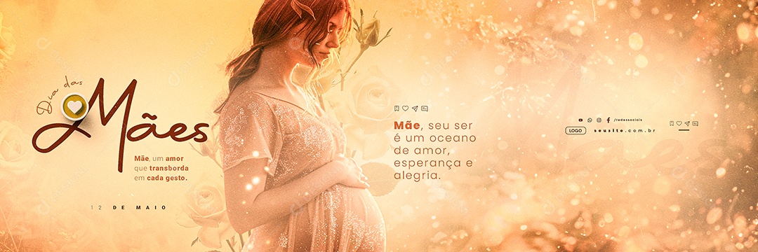 Carrossel Dia das Mães 12 de Maio Mãe um Amor que Transborda Social Media PSD Editável