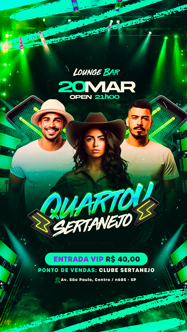 Motion Story Flyer Quartou Sertanejo Lounge Bar Show Social Media After Effects Editável