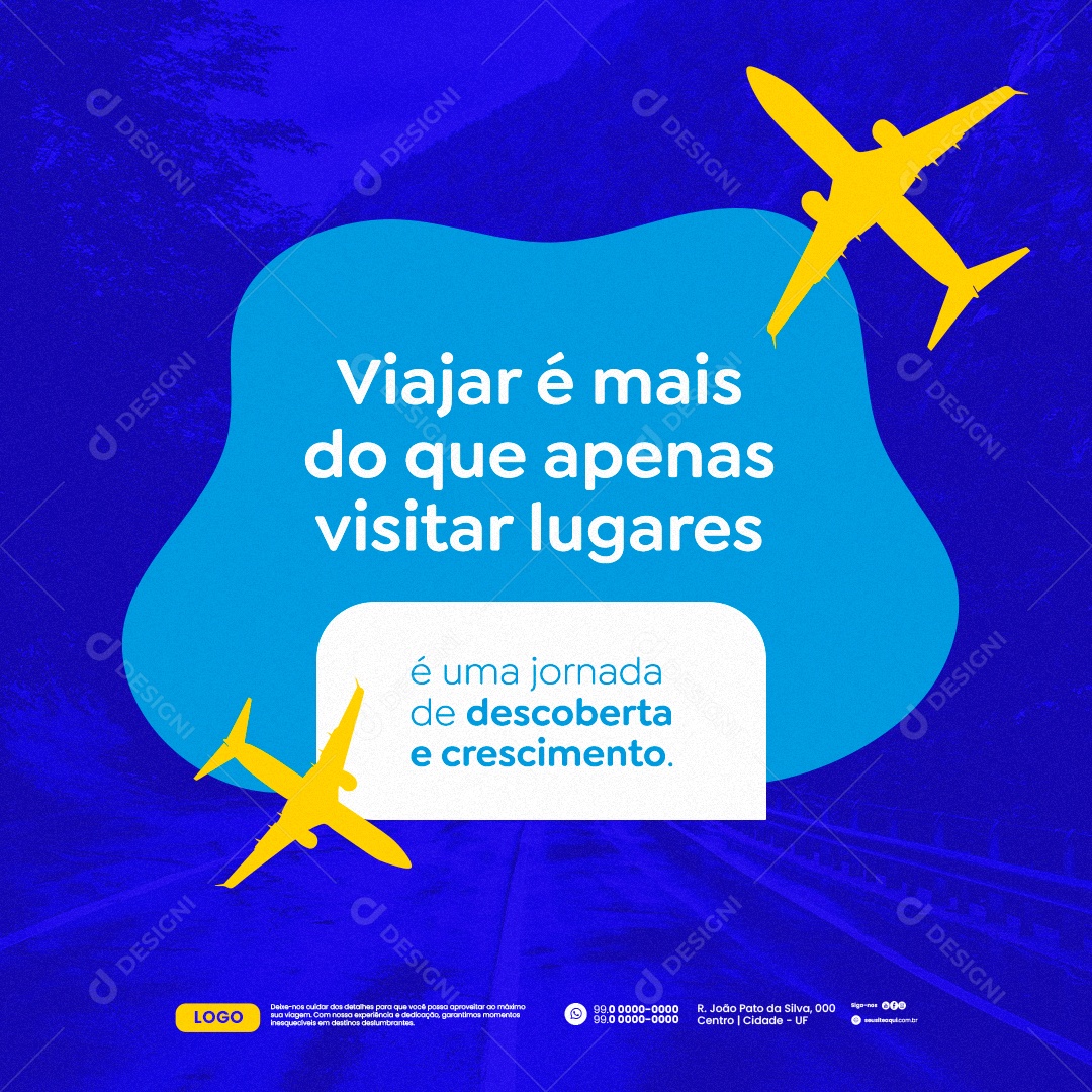 Agência de Viagens Viajar é Mais do Que Apenas Visitar Lugares Social Media PSD Editável