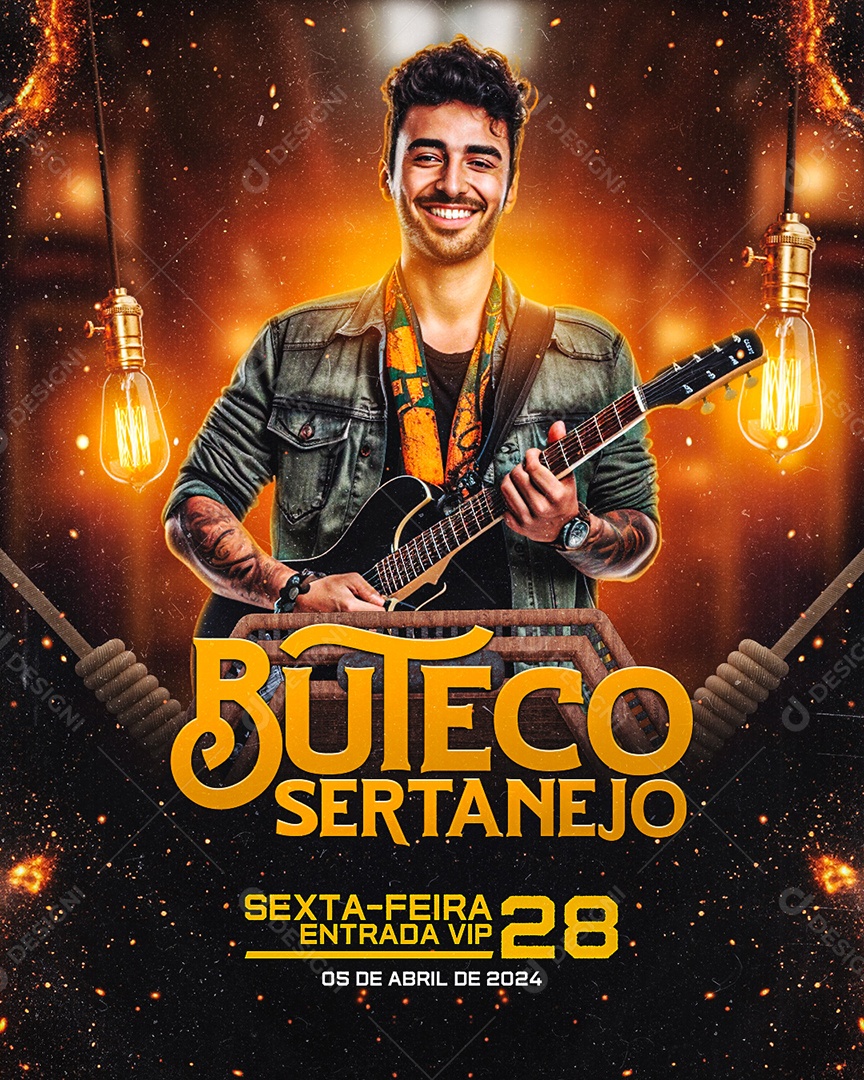 Flyer Buteco Sertanejo Sexta Feira Social Media PSD Editável