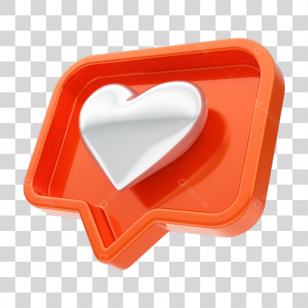 Transparent PNG Heart Message Chat Text Box 3D Element