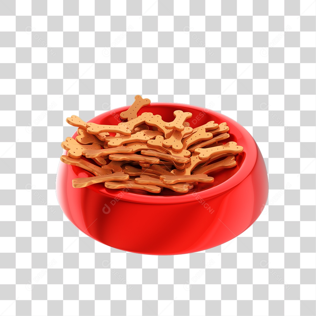 Elemento 3D Pote de Biscoitos Caninos PNG Transparente