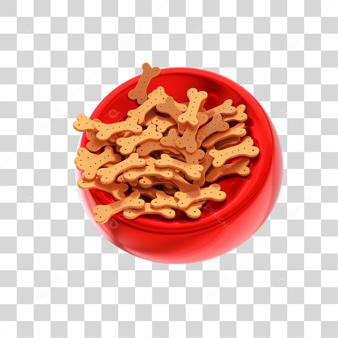 Elemento 3D Pote de Biscoitos Caninos PNG Transparente