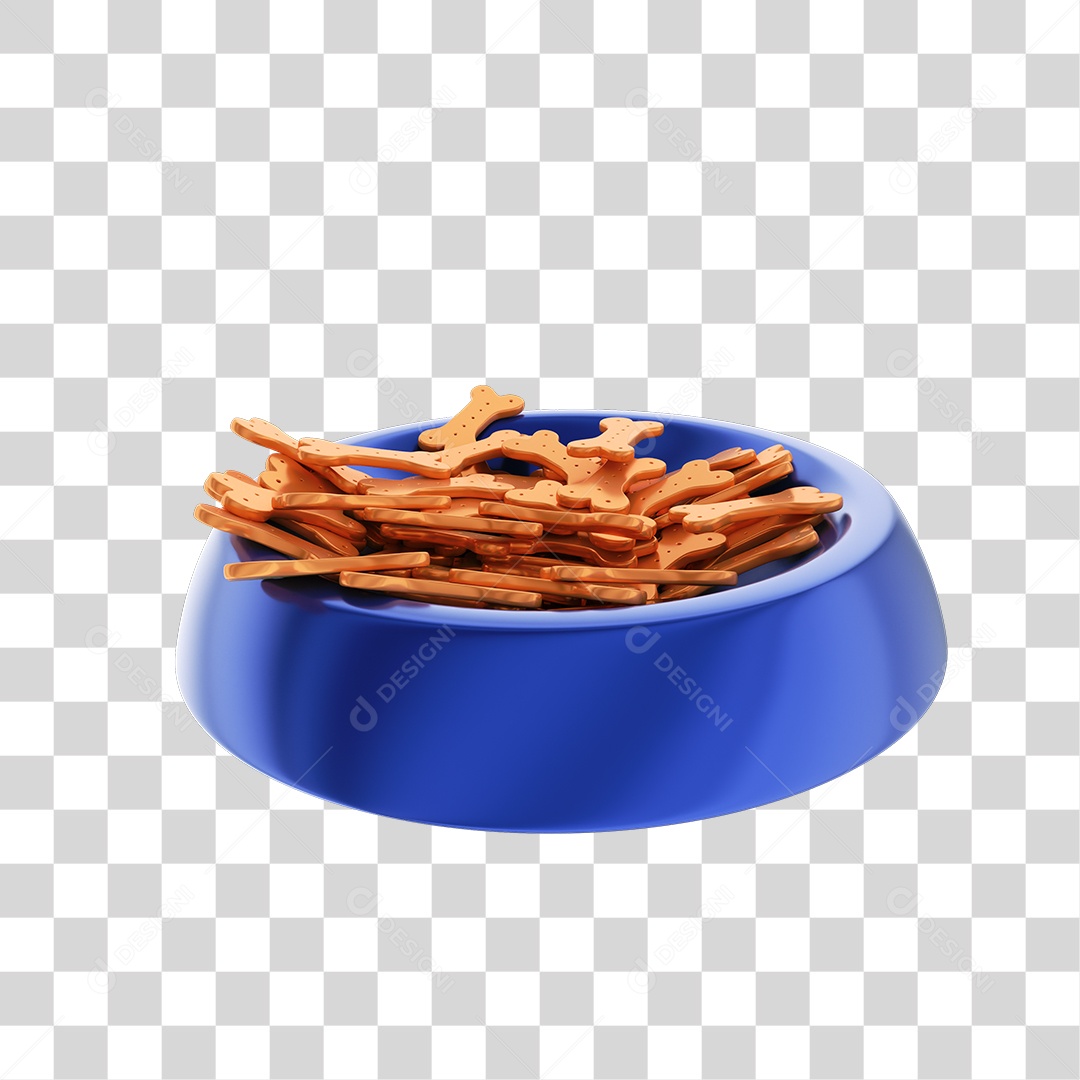 Elemento 3D Pote de Biscoitos Caninos PNG Transparente