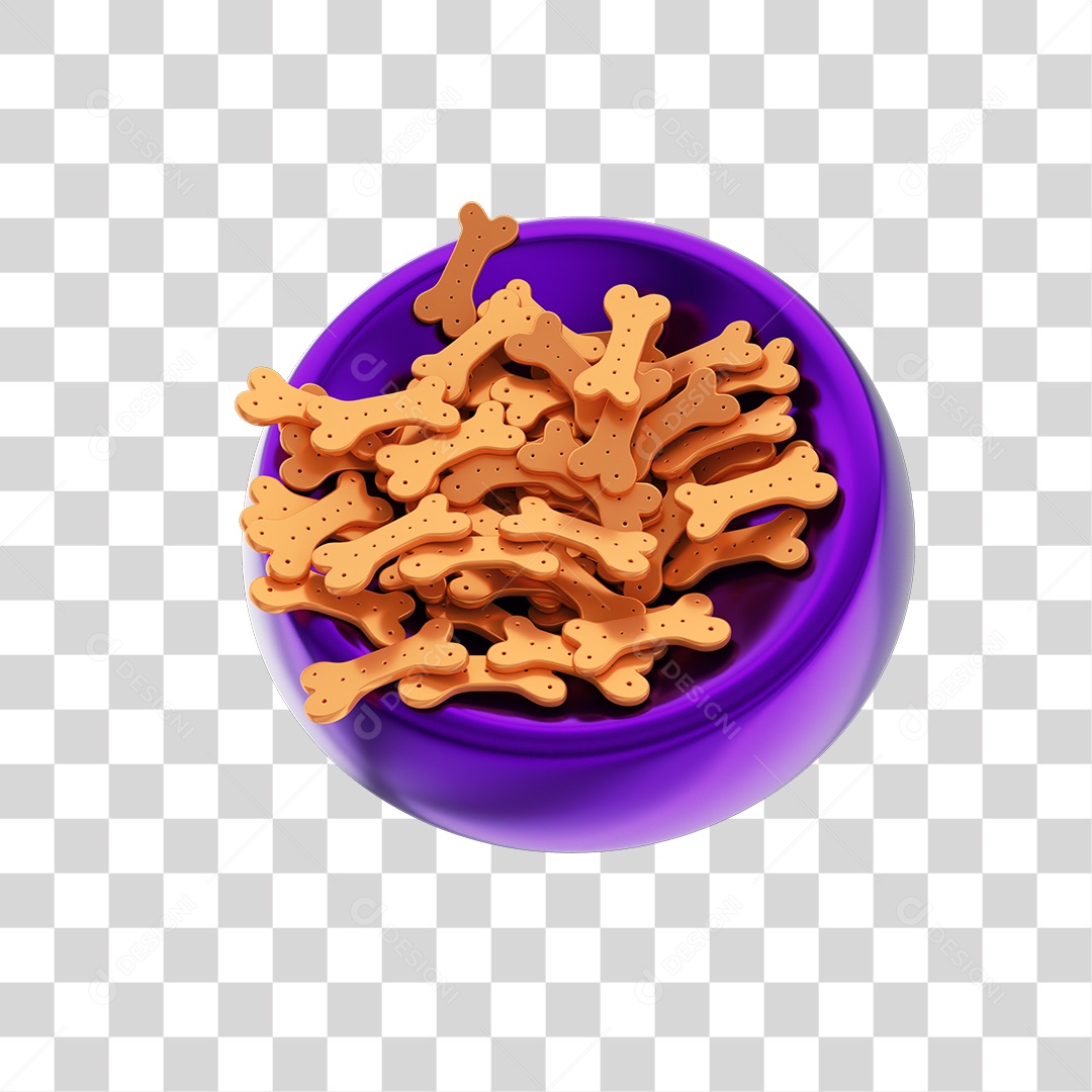 Elemento 3D Pote de Biscoitos Caninos PNG Transparente