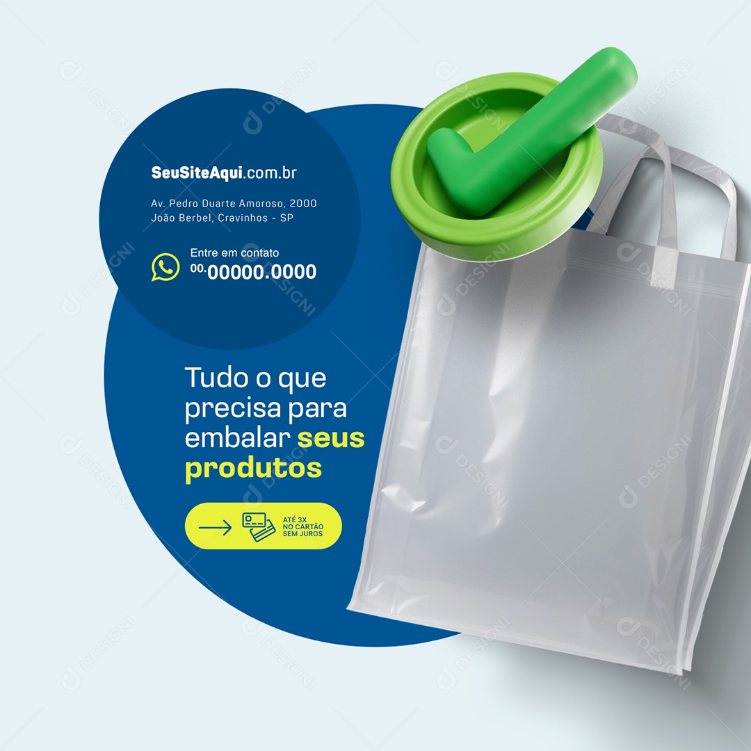 Embalagens Tudo o Que Precisa para Embalar seus Produtos Social Media PSD Editável