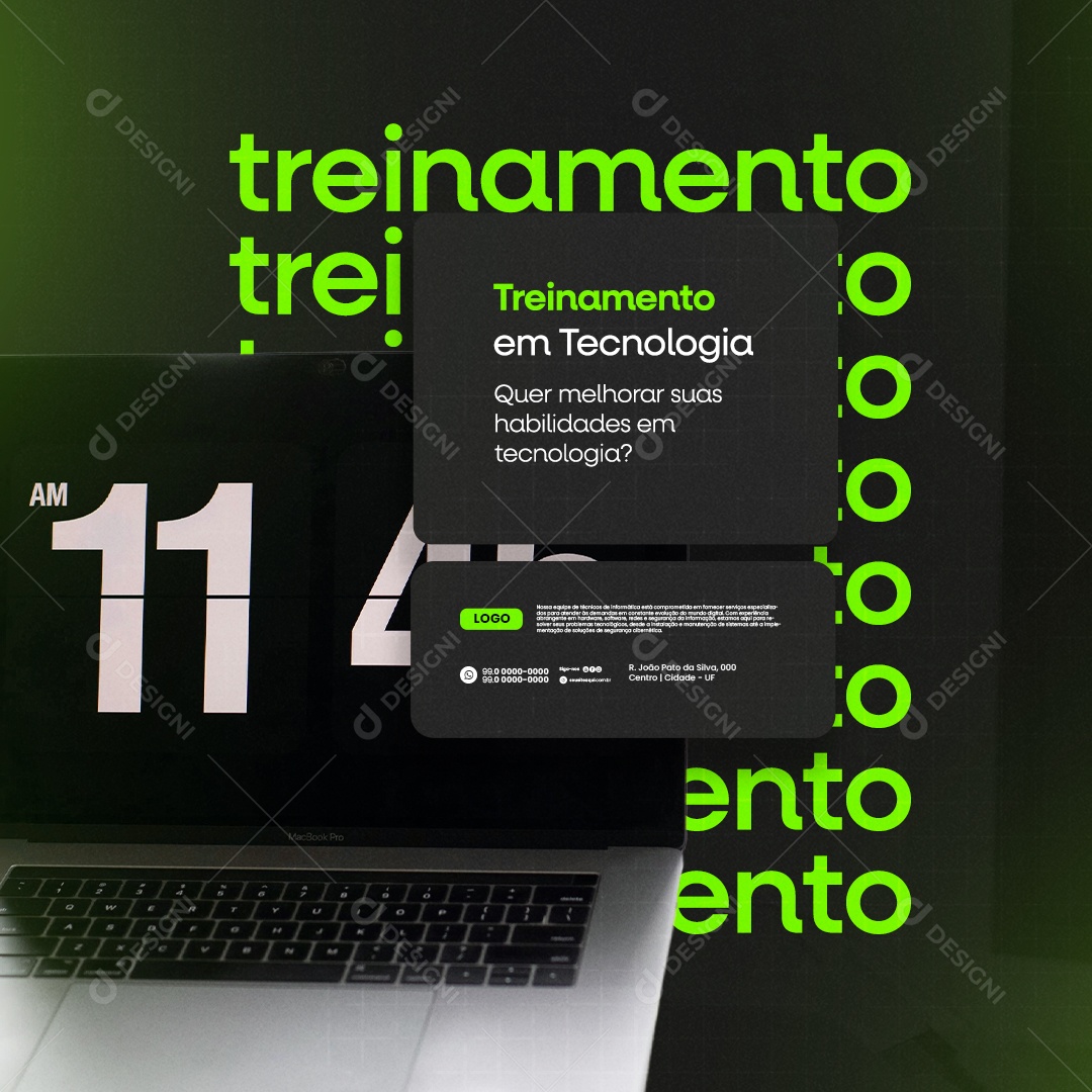 Técnico De Informática Treinamento em Tecnologia Social Media PSD Editável