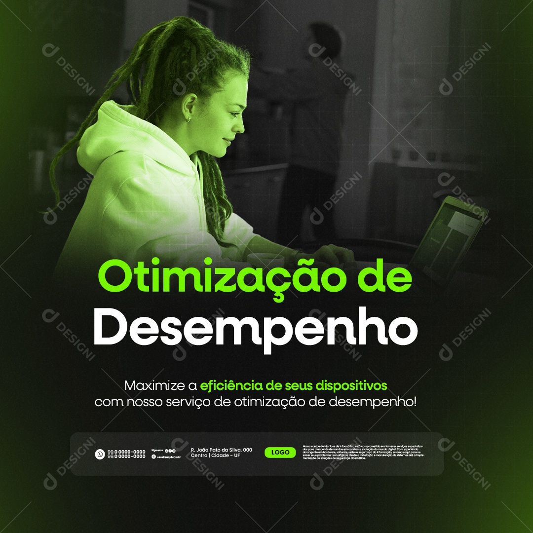 Técnico De Informática Otimização de Desempenho Social Media PSD Editável