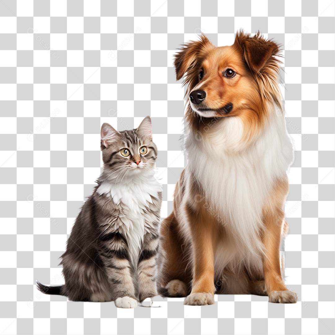 Cachorro e Gato Animais de Estimação PNG Transparente